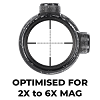 Optimised for day scope mag 2x to 6x